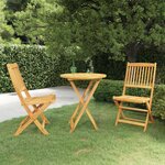 vidaXL Ensemble à manger de jardin pliable 3 Pièces Bois d'acacia solide