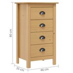 vidaXL Buffet Hill 46x35x80 cm Bois de pin solide