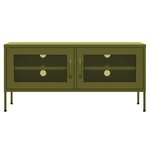 vidaXL Meuble TV Vert olive 105x35x50 cm Acier