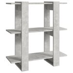 vidaXL Bibliothèque/Séparateur de pièce Gris béton 80x30x87 cm