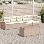 vidaXL Ensemble de canapé de jardin Beige polyrotin