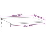 vidaXL Auvent rétractable automatique marron 500x300 cm