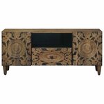 vidaXL Meuble TV Marron 105 x 33 5 x 46 cm Bois de mangue massif