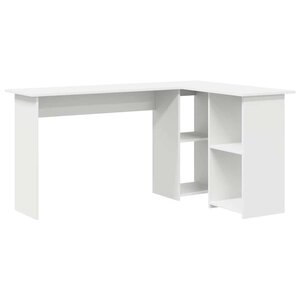 vidaXL Bureau avec étagère Blanc 142 x 102 x 73 cm Bois d'ingénierie
