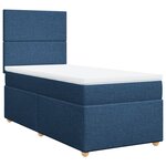 vidaXL Sommier à lattes de lit avec matelas Bleu 100x200 cm Tissu