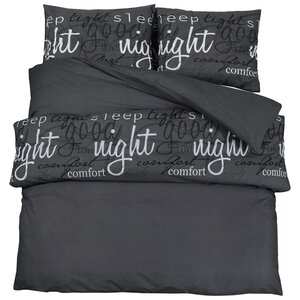 vidaXL Ensemble de housse de couette Noir 260x240 cm Coton