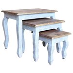vidaXL Ensemble de tables gigognes 3 Pièces bois d'acajou massif