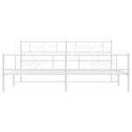 vidaXL Cadre de lit métal sans matelas et pied de lit blanc 200x200 cm