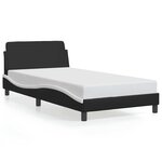 vidaXL Cadre de lit Dover noir et blanc 100x200 cm similicuir