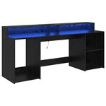 vidaXL Bureau avec porte Chêne noir 200 x 55 x 91 cm Bois d'ingénierie