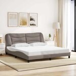 vidaXL Cadre de lit sans matelas Hvar taupe 180x200 cm tissu