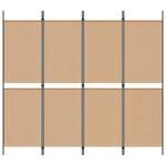 vidaXL Paravent 4 Panneaux Beige 200 x 180 cm Tissu