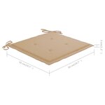 Vidaxl chaises à dîner de jardin avec coussins 3 pièces acacia massif