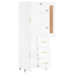 vidaXL Buffet haut Blanc 69 5x34x180 cm Bois d'ingénierie