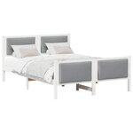 vidaXL Cadre de lit avec tête de lit Gris clair 150 x 200 cm tissu