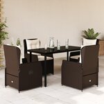 vidaXL Ensemble à manger de jardin 5 Pièces et coussins marron poly rotin