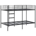 vidaXL Lit superposé sans matelas noir 100x200 cm acier