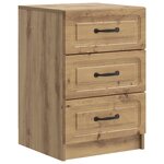 vidaXL Cabinet de chevet avec tiroir Chêne artisanal 43 x 41 x 63 5 cm
