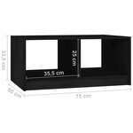 vidaXL Table basse noir 75x50x33 5 cm bois de pin massif