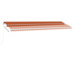 vidaXL Auvent manuel rétractable avec LED 600x350 cm Orange et marron