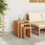vidaXL Ensemble de tables d'appoint 3 Pièces Marron 33 x 44.5 x 51 cm