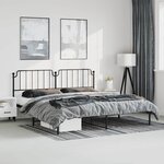 vidaXL Cadre de lit métal sans matelas avec tête de lit noir 183x213cm