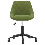 vidaXL Chaise pivotante de bureau Vert clair Velours