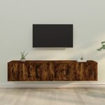 vidaXL Ensemble de meubles TV 4 Pièces Chêne fumé Bois d'ingénierie