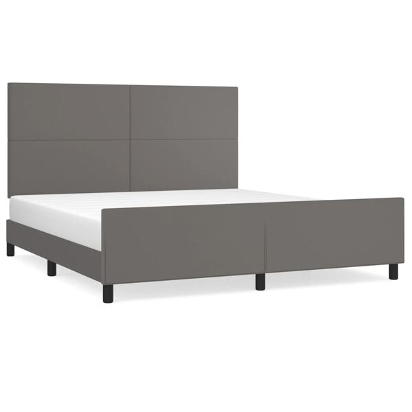 vidaXL Cadre de lit avec tête de lit Gris 160x200 cm Similicuir