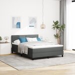 vidaXL Lit avec sommier gris foncé et matelas 140x200 cm en tissu