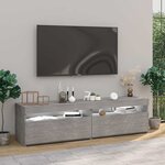 vidaXL Meubles TV 2 Pièces avec lumières LED Gris béton 75x35x40 cm