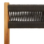 vidaXL Ensemble à manger de jardin 5Pièces noir polypropylène bois massif