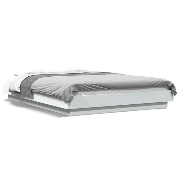 vidaXL Cadre de lit sans matelas blanc 135x190 cm