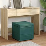 vidaXL Tabouret Vert foncé 41 x 41 x 40 cm Tissu et bois stratifié