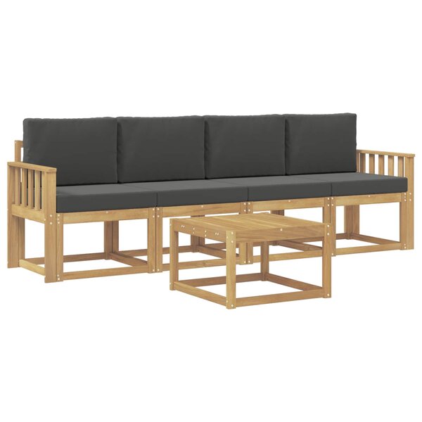 vidaXL Ensemble de canapés d'extérieur 5 pc Blanc et anthracite