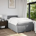 vidaXL Sommier à lattes de lit avec matelas Gris clair 120x200cm Tissu