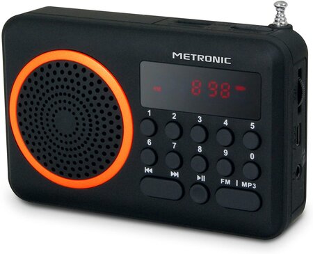 Radio Portable Fm Compact Usb Sd Orange Noir