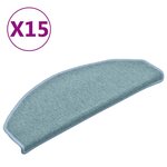 vidaXL Tapis de marches d'escalier 15 Pièces Bleu 65x24x4 cm