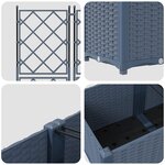 vidaXL Jardinière avec Treille 2 Pièces Grise 80x40x143 cm