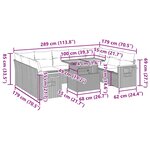 vidaXL Salon de jardin 10 Pièces avec coussins noir résine tressée acacia