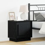 vidaXL Table de chevet avec lumières LED Chêne noir 44x34 5x45 cm
