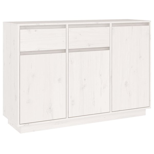 vidaXL Buffet blanc 110x34x75 cm bois massif de pin