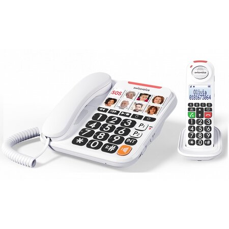 Téléphone fixe filaire Swissvoice Xtra 3155 Blanc + Combiné DECT