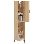 vidaXL Buffet haut Chêne sonoma 34 5x34x180 cm Bois d'ingénierie