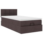 vidaXL Lit ottoman avec matelas marron foncé 100x200 cm tissu