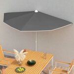 vidaXL Demi-parasol de jardin avec mât 180x90 cm Anthracite