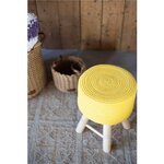 KidsDepot Tabouret Iggy 29 cm Coton et bois Jaune
