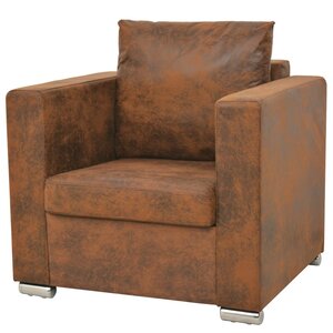vidaXL Fauteuil marron 82 x 73 x 82 cm en similicuir suédé