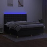 vidaXL Sommier à lattes de lit et matelas et LED Noir 180x200 cm Tissu