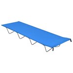 vidaXL Lits de camping 2 Pièces 180x60x19 cm Tissu Oxford et acier Bleu